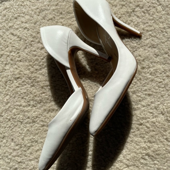 XX SOLD XX Jessica Simpson white d’orsay heels sz 6.5 - Picture 2 of 6